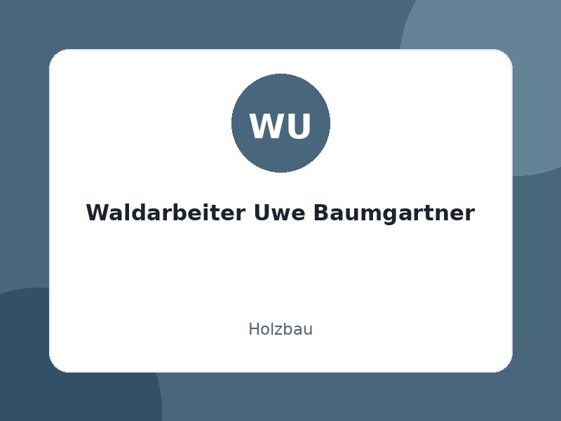 Waldarbeiter Uwe Baumgartner